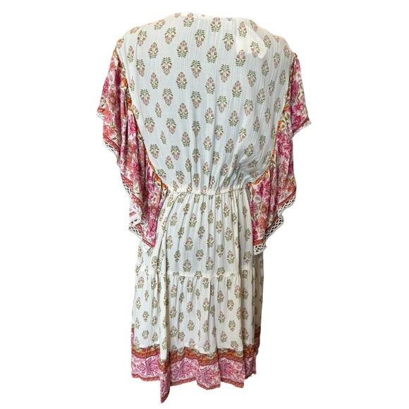 New ~ ANGIE ~  Women's Border Print Dress Size L FALL BONFIRES BOOTS - Picture 5 of 9